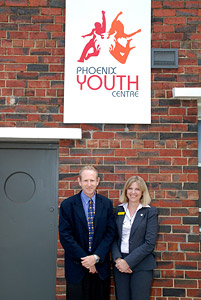 Guy Hatfield and Gloria Larman outside the Phoenix Youth Centre