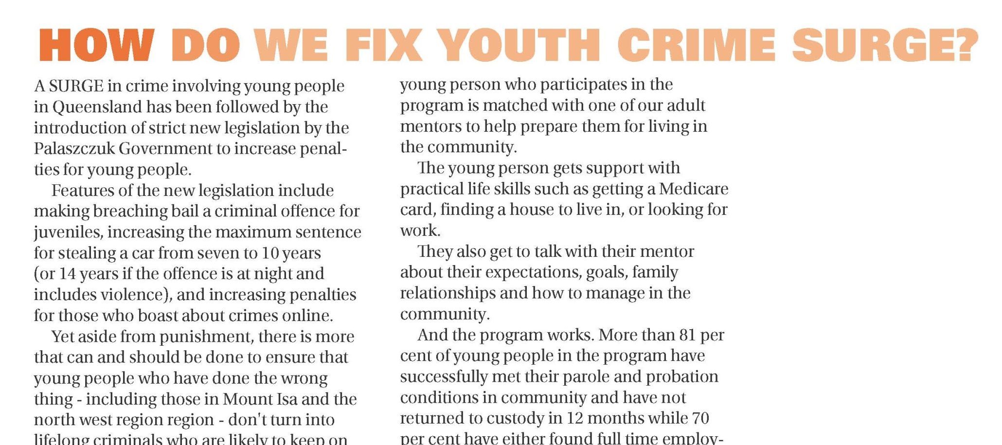 There’s a better solution: SHINE’s CEO on youth crime in Qld